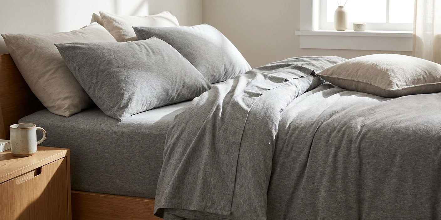 Jersey knit sheets for a t-shirt-soft bed