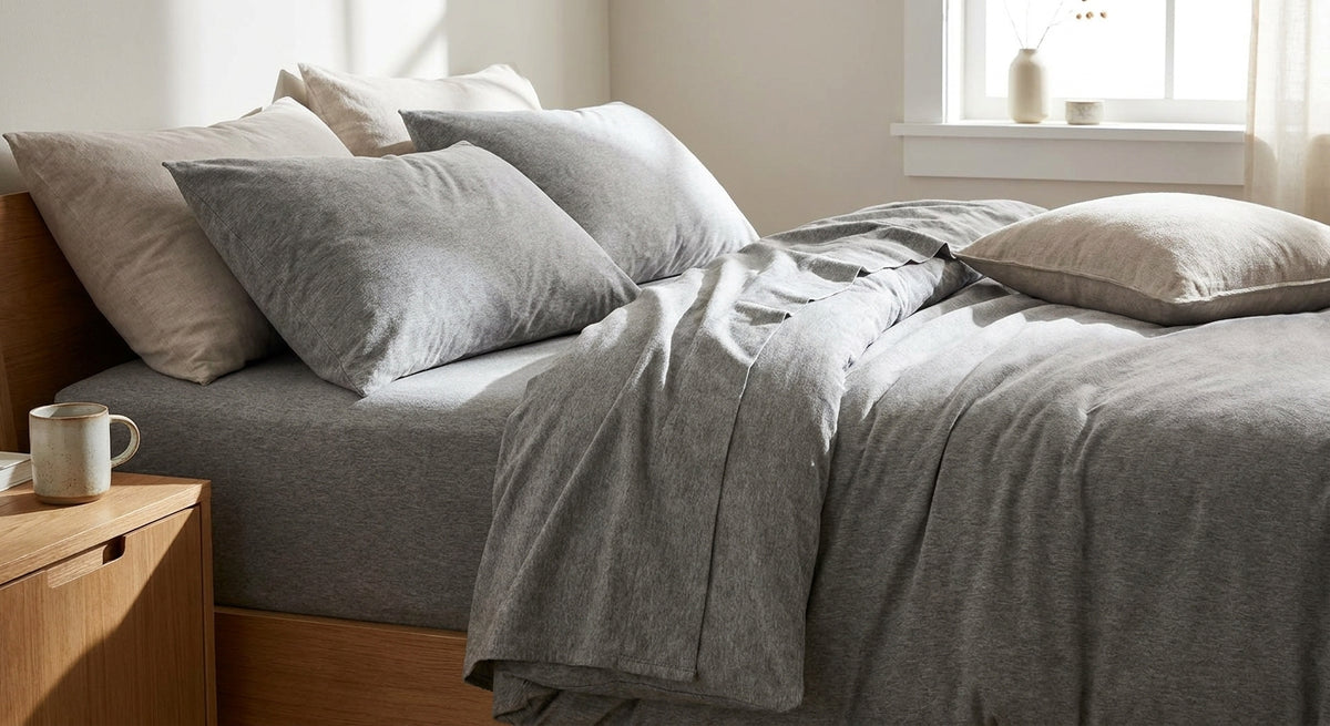 Jersey knit sheets for a t-shirt-soft bed