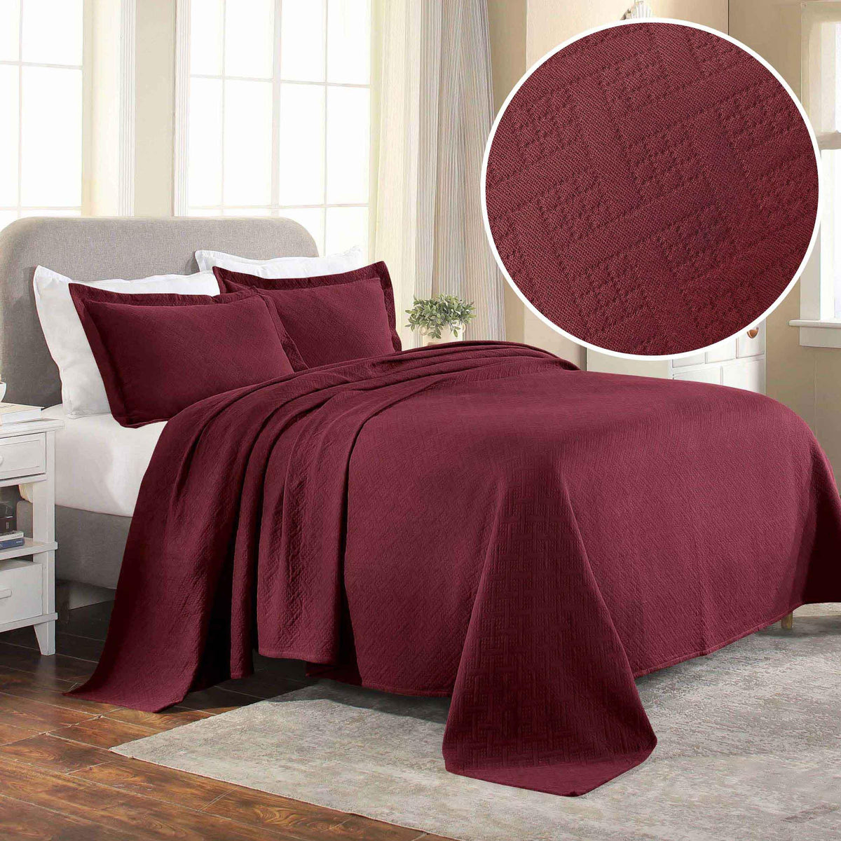 Cotton matelassé bedspread set on a bed - Superior Brand
