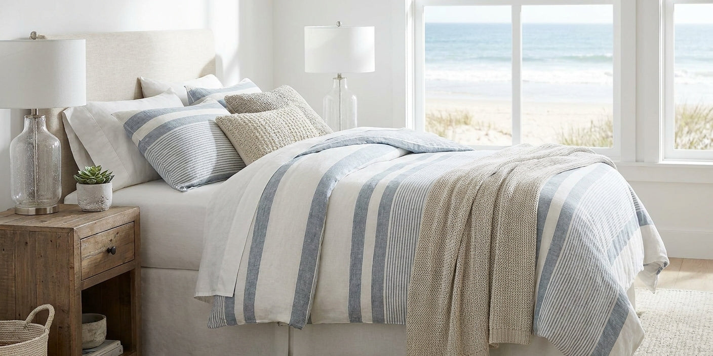 Bedspreads for a coastal-style bedroom