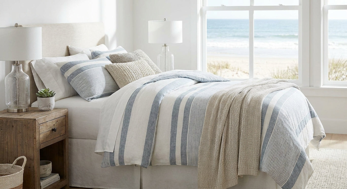 Bedspreads for a coastal-style bedroom