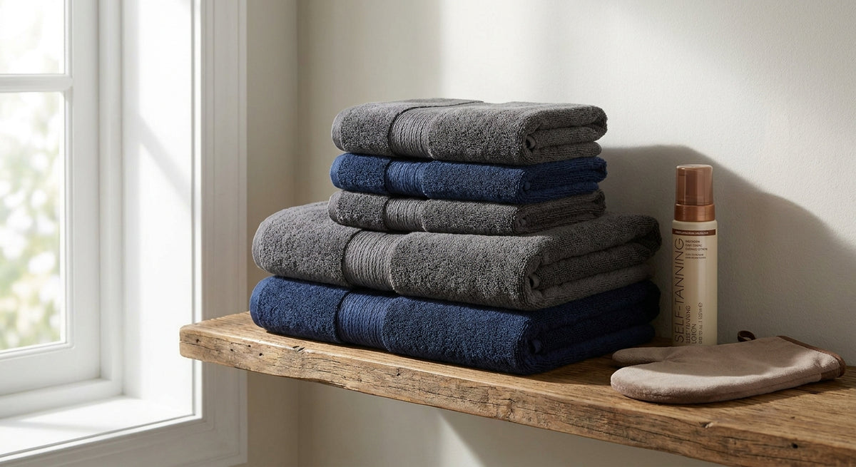 Dark towels for self-tanner and spray tan