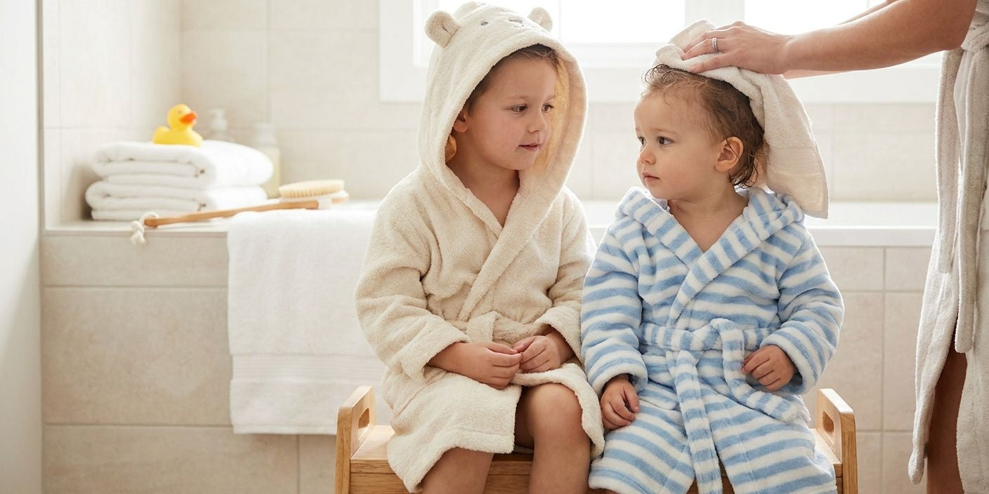 Kids bathrobes for bath time