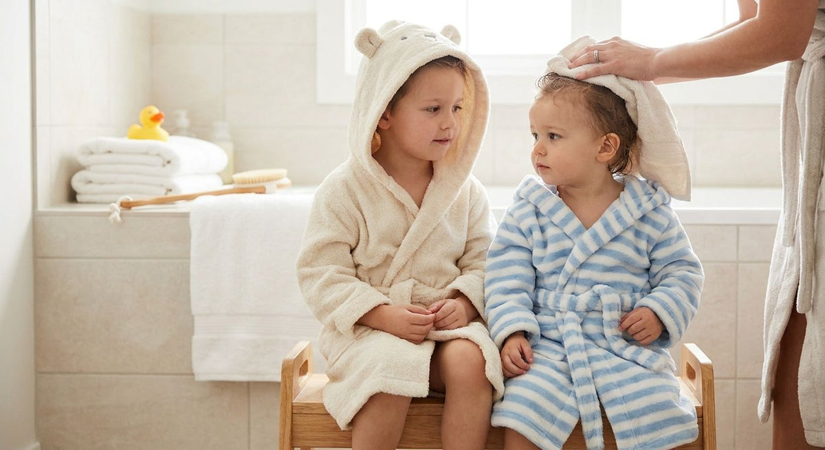 Kids bathrobes for bath time