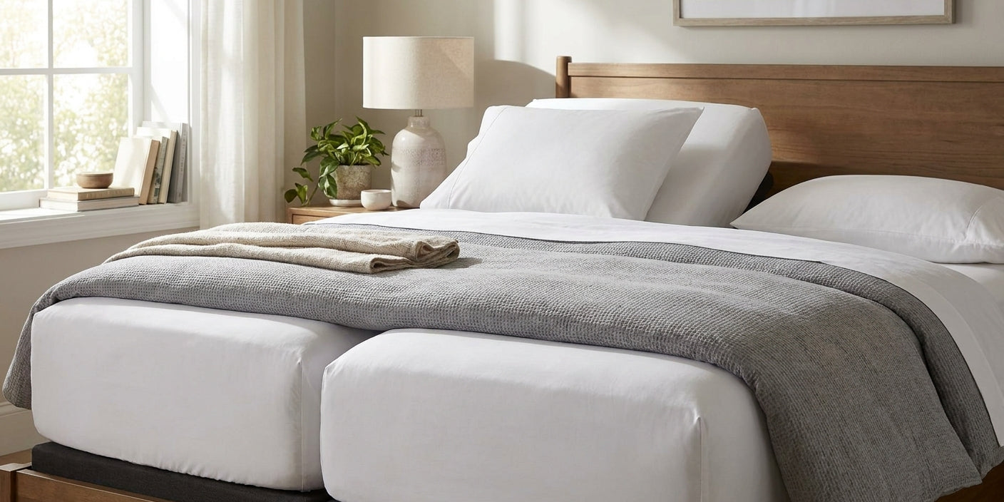 Split king sheets for adjustable beds