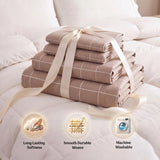 Emma Cotton Flannel Windowpane Grid Bed Sheet Set
