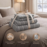 Sophia Cotton Flannel Striped Bed Sheet Set