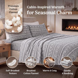 Olivia Cotton Flannel Fair Isle Snowflake Bed Sheet Set