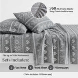 Olivia Cotton Flannel Fair Isle Snowflake Bed Sheet Set