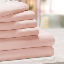 Superior Solid Deep Pocket Cotton Blend Bed Sheet Set - Blush