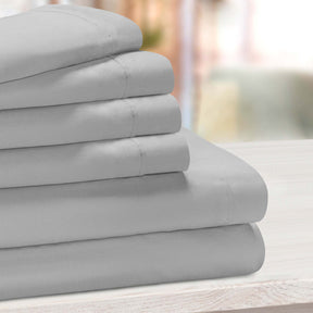 Superior Solid Deep Pocket Cotton Blend Bed Sheet Set - Light Gray