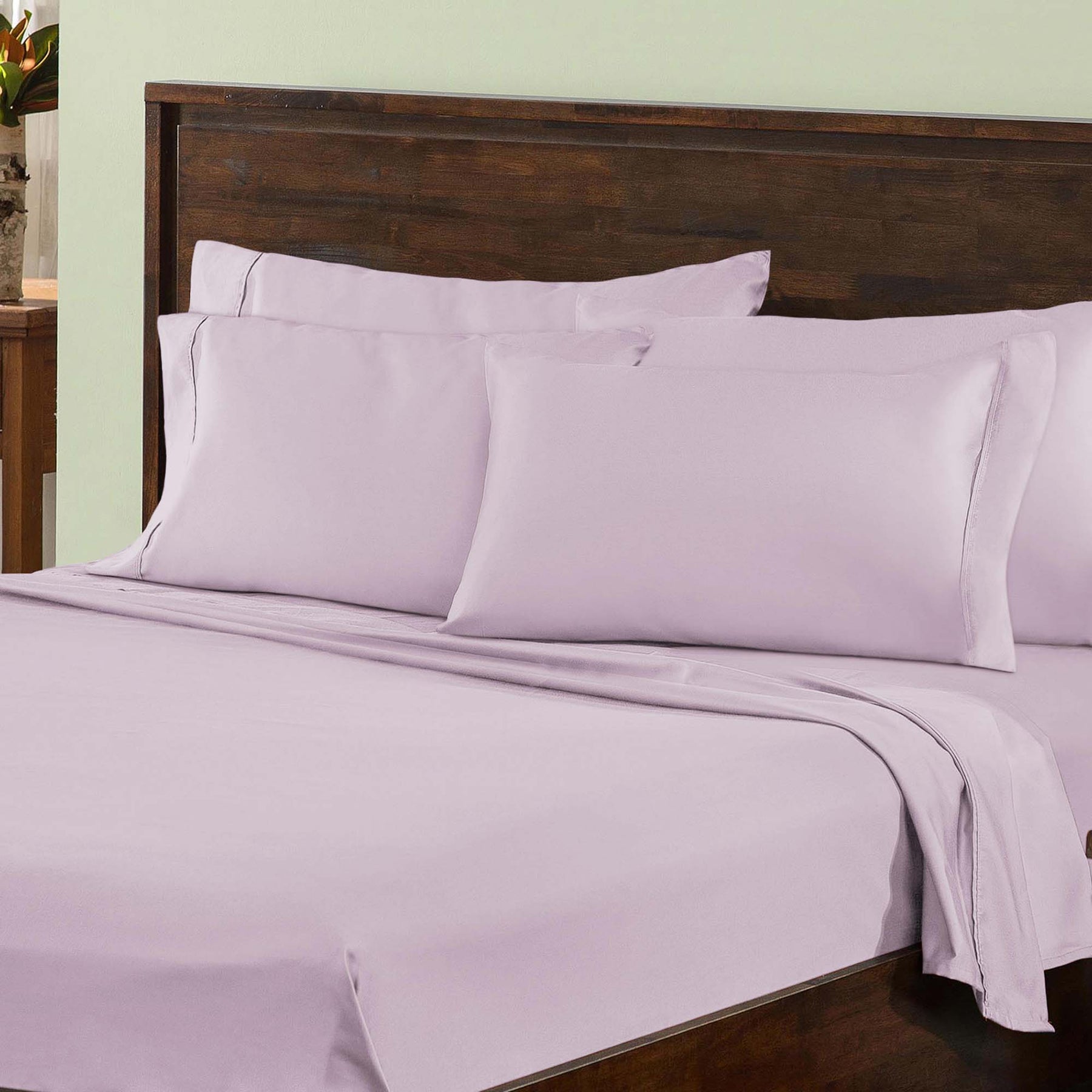 Superior Solid Deep Pocket Cotton Blend Bed Sheet Set - Lilac