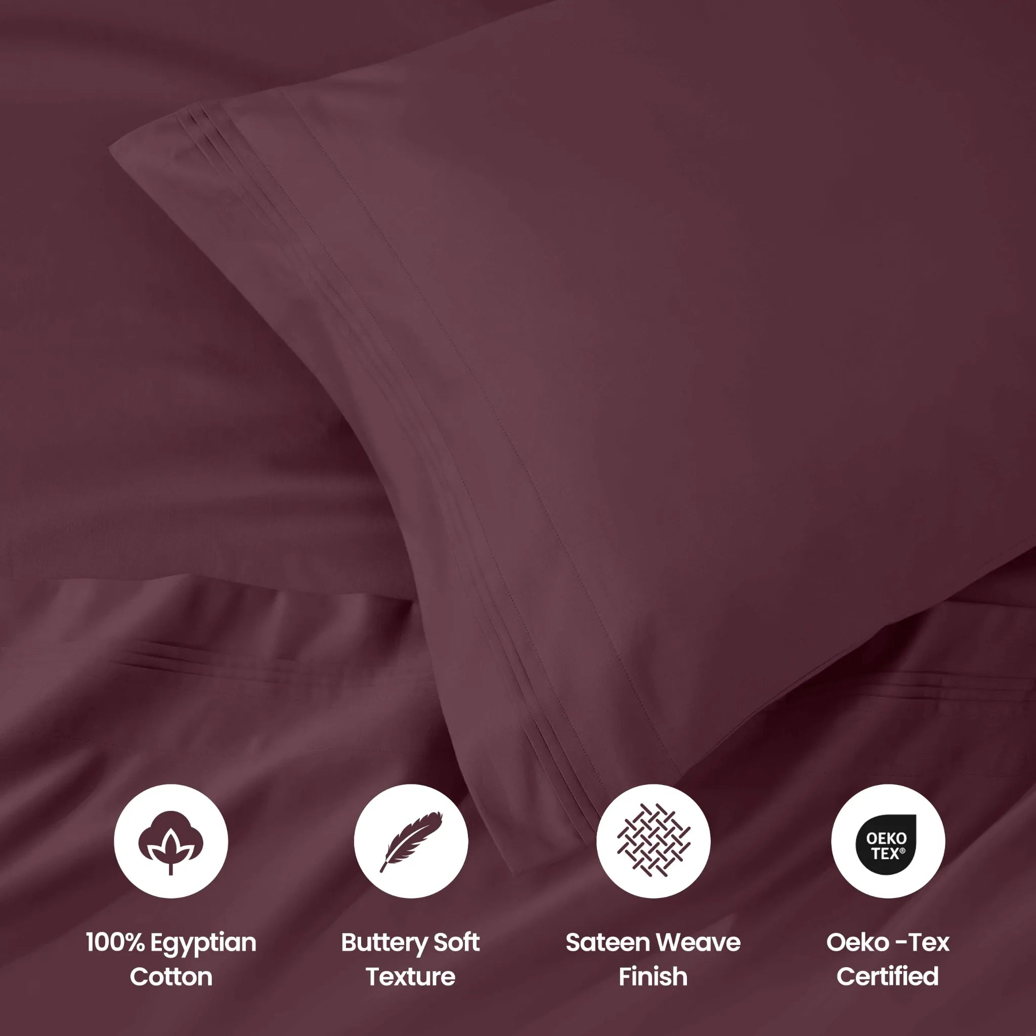 1000 Thread Count Egyptian Cotton Solid Pillowcase Set - Egyptian Cotton Pillowcases by Superior Brand