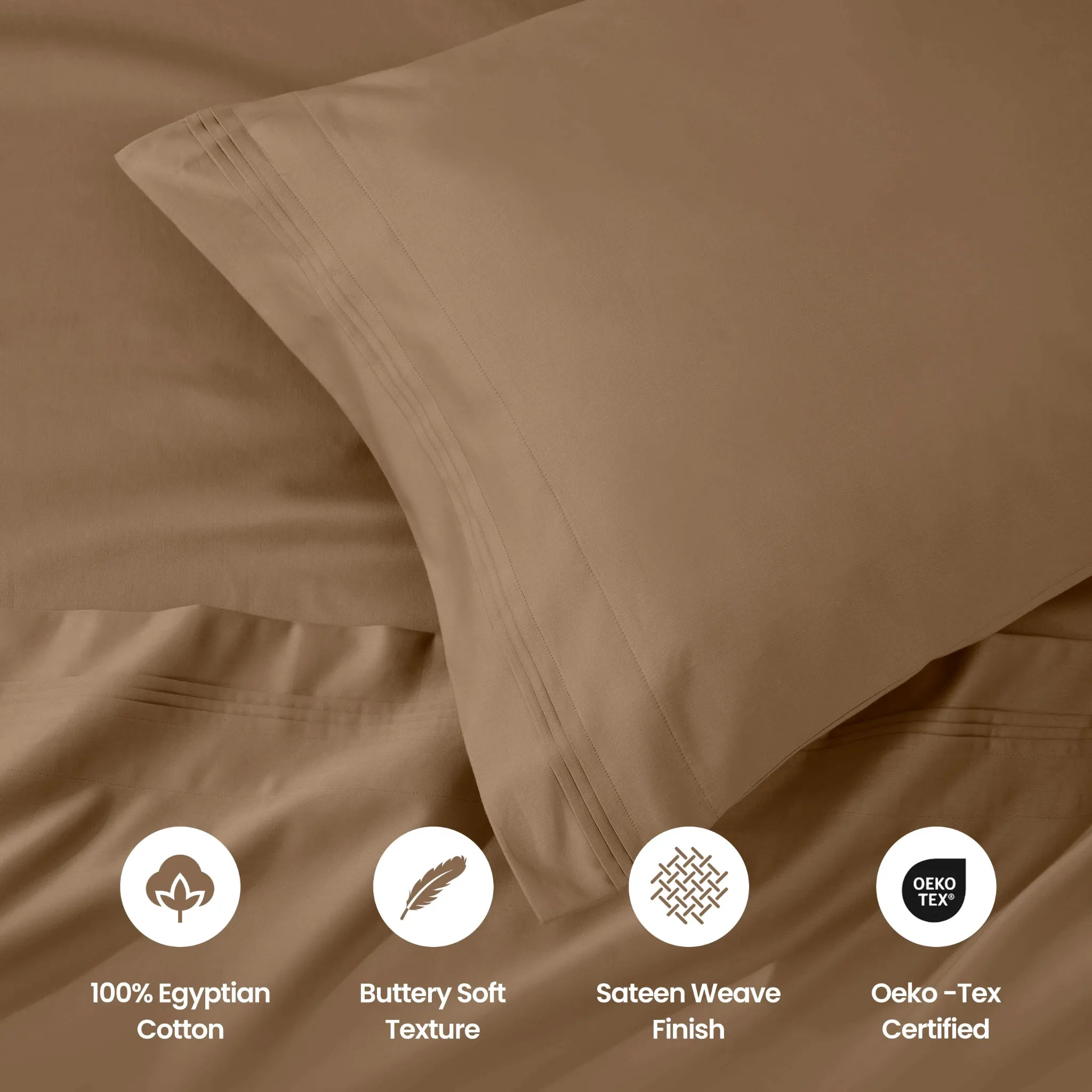 1000 Thread Count Egyptian Cotton Solid Pillowcase Set - Egyptian Cotton Pillowcases by Superior Brand