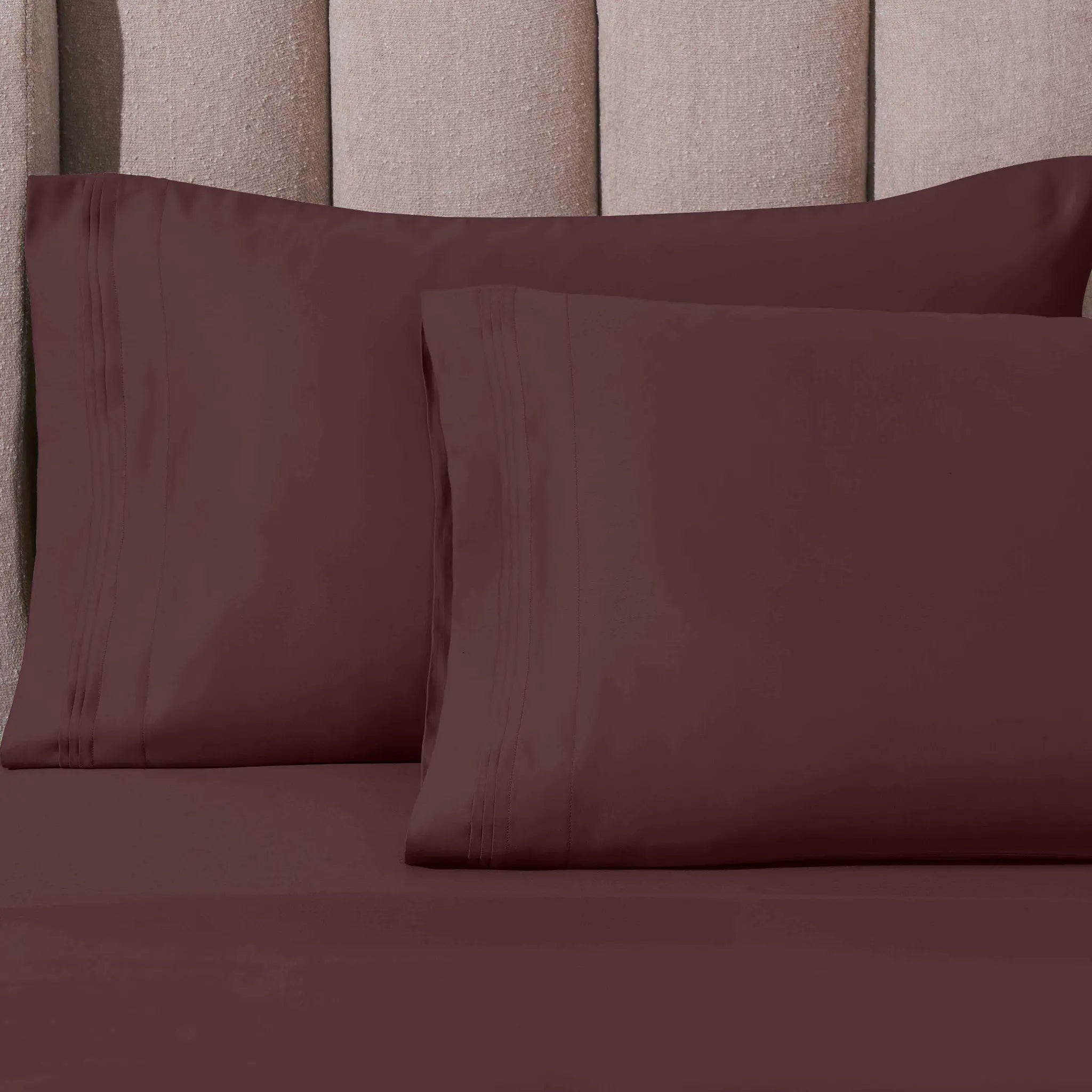 100% Egyptian Cotton 1000 Thread Count Solid Pillowcase Set