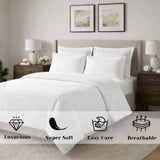 1000 Thread Count Egyptian Cotton Duvet Cover Set, Marrow Stitch Embroidery