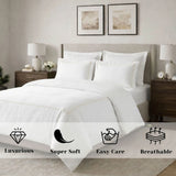 1000 Thread Count Egyptian Cotton Duvet Cover Set, Marrow Stitch Embroidery