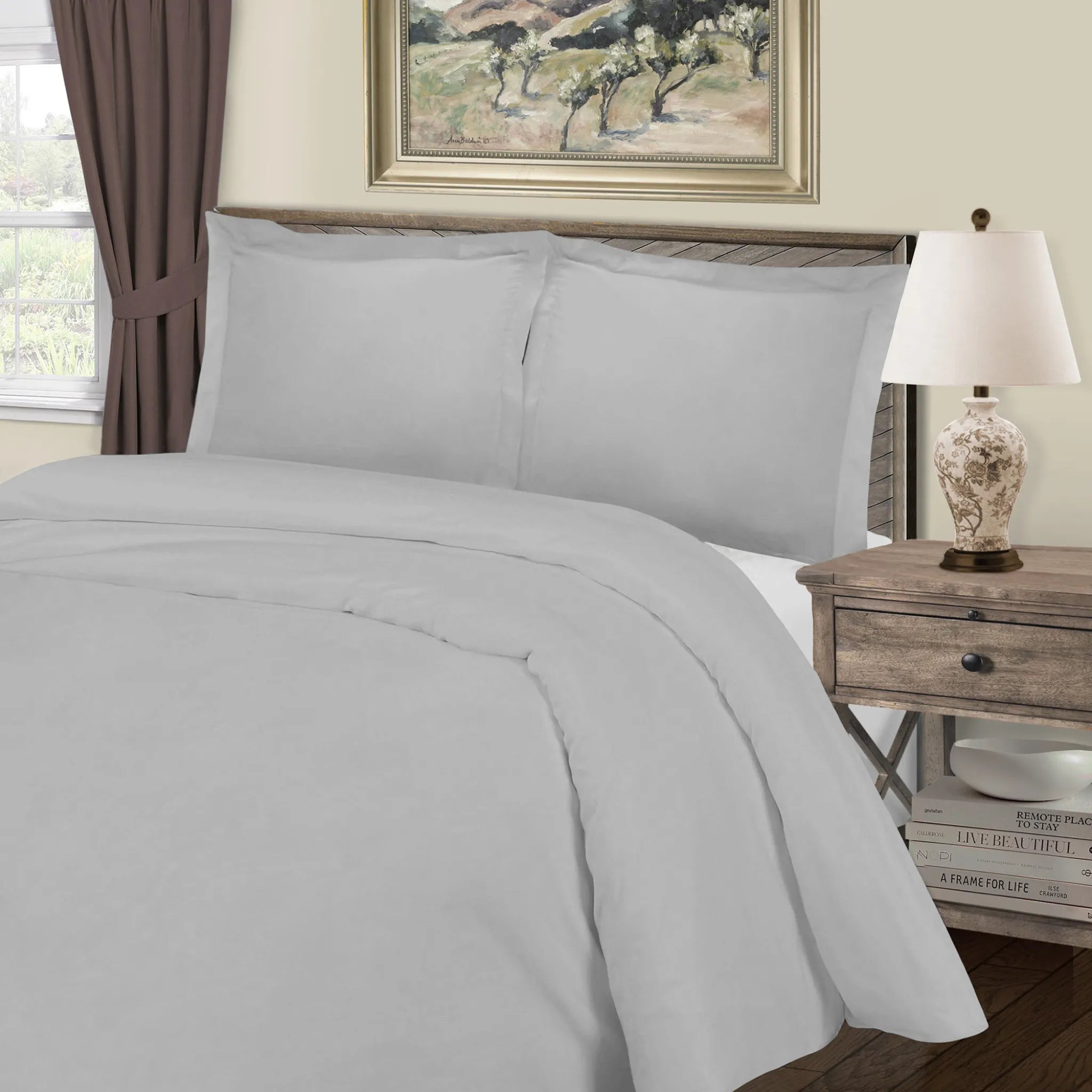 Cotton Blend 1000 Thread Count Solid Duvet Cover Set