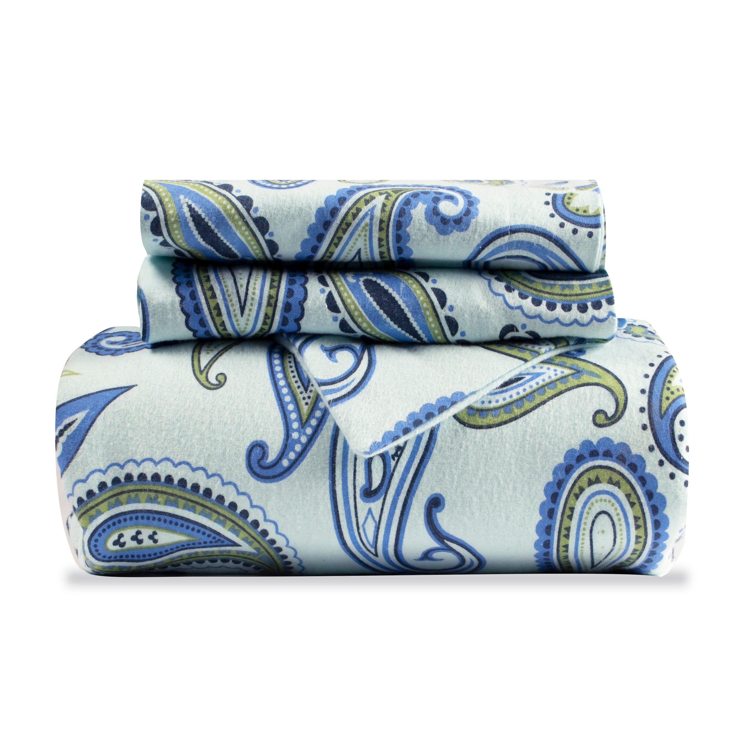 100% Cotton Flannel Paisley Luxury Duvet Cover Set - Duvet Cover Set by Superior Brand