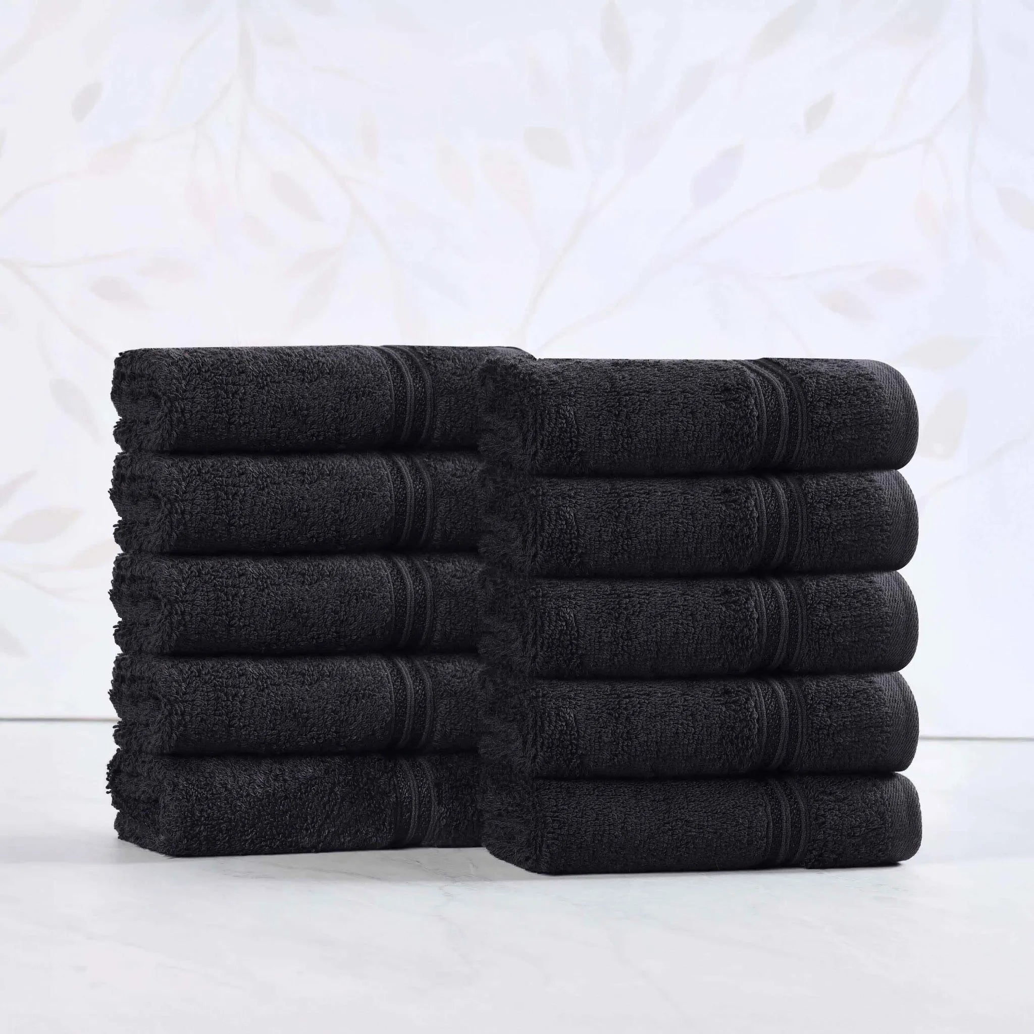 Heritage Egyptian Cotton Plush Absorbent Face Towel Washcloth Set of 10