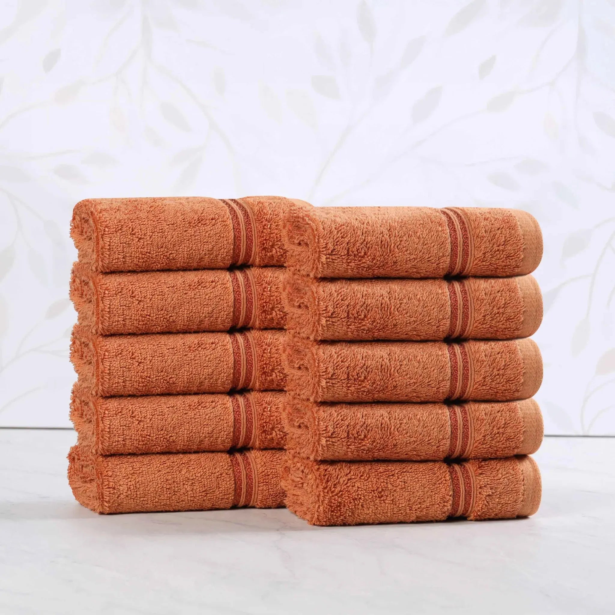 Egyptian Cotton Heritage Face Towel Set of 10 - Egyptian Cotton Face Towel by Superior Brand