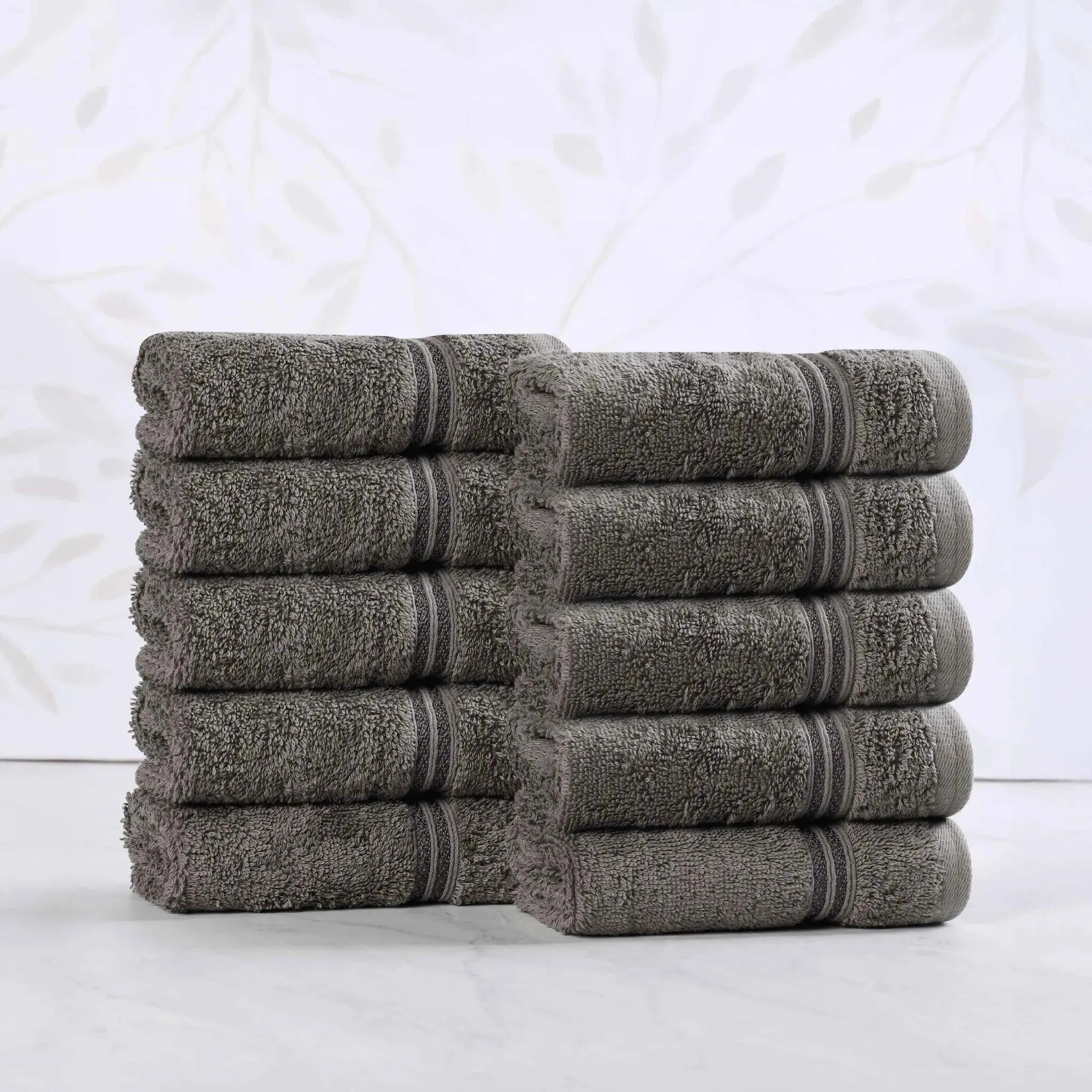 Egyptian Cotton Heritage Face Towel Set of 10 - Egyptian Cotton Face Towel by Superior Brand