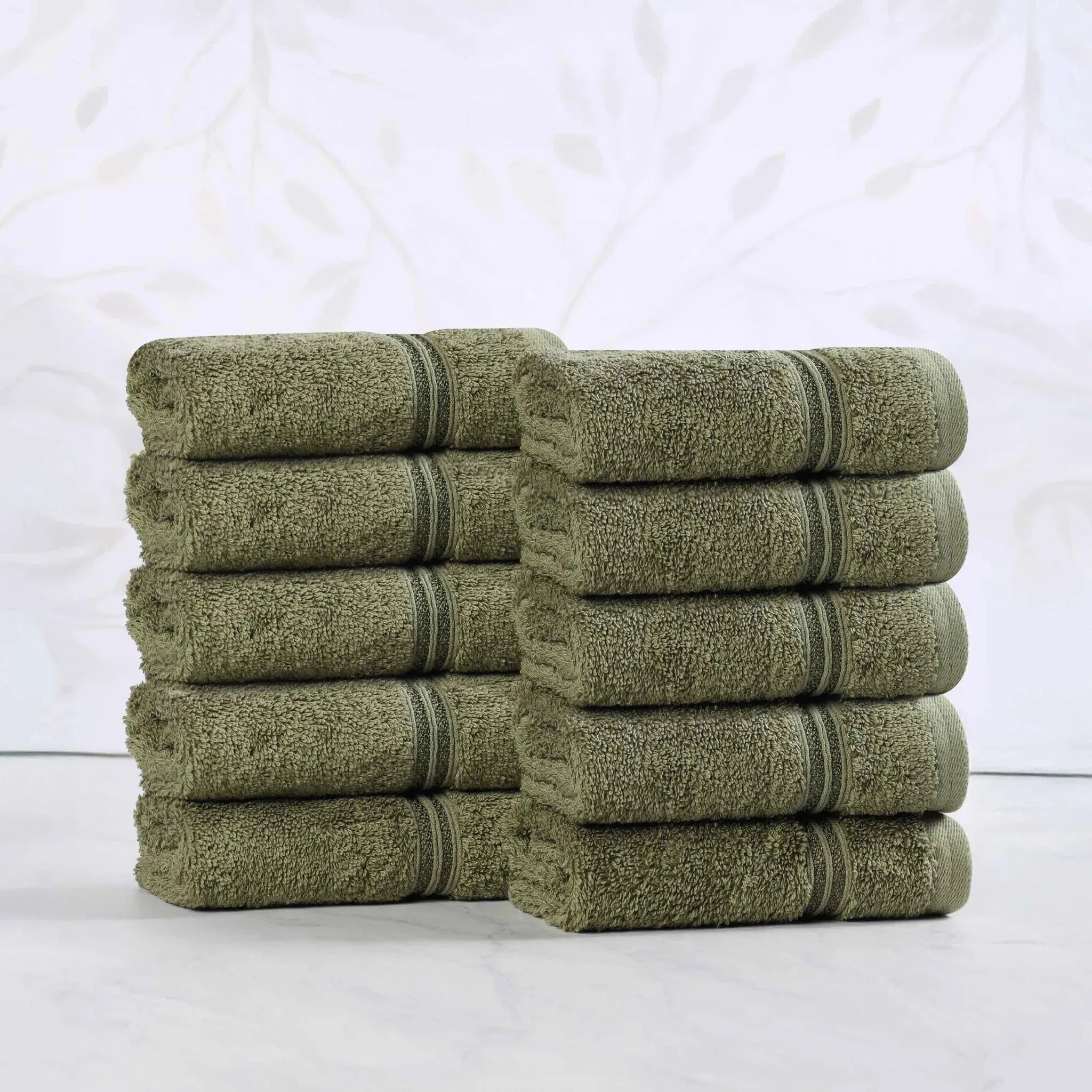 Egyptian Cotton Heritage Face Towel Set of 10 - Egyptian Cotton Face Towel by Superior Brand