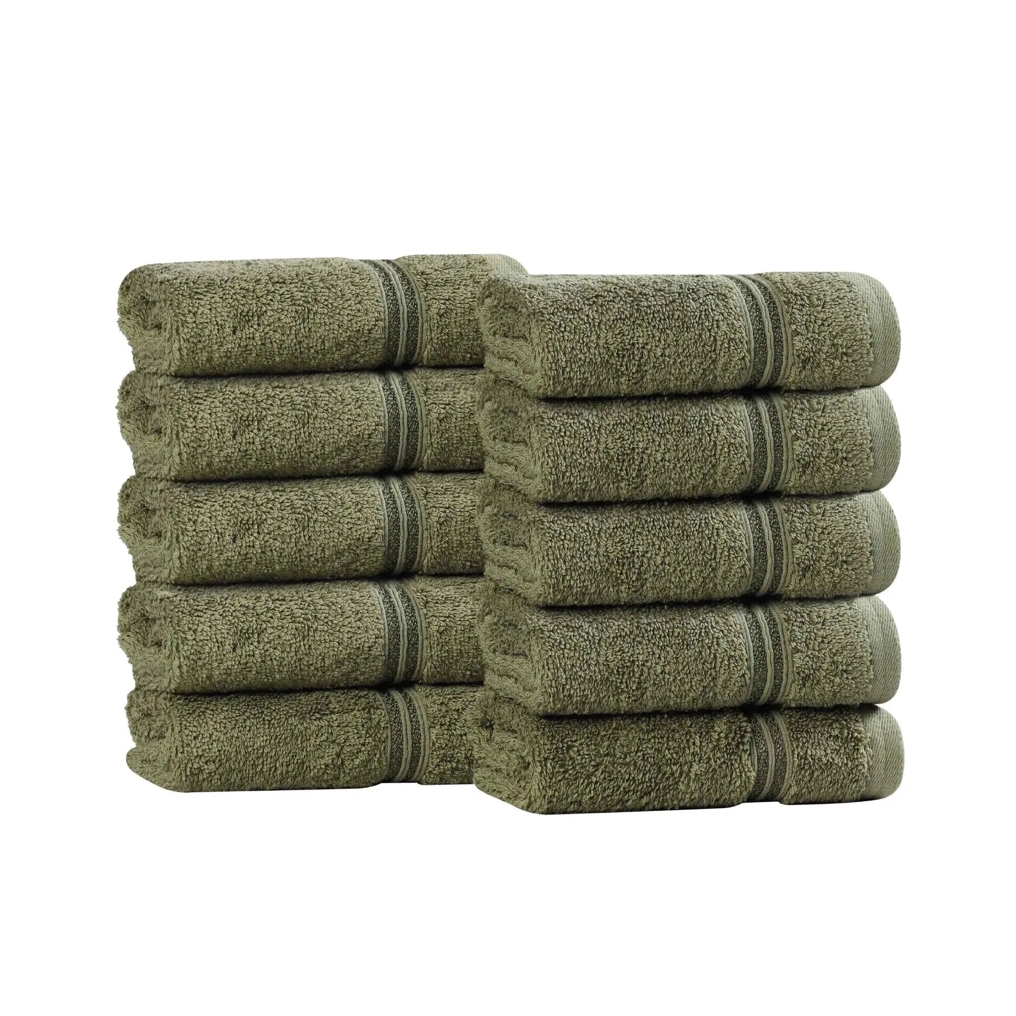 Egyptian Cotton Heritage Face Towel Set of 10 - Egyptian Cotton Face Towel by Superior Brand
