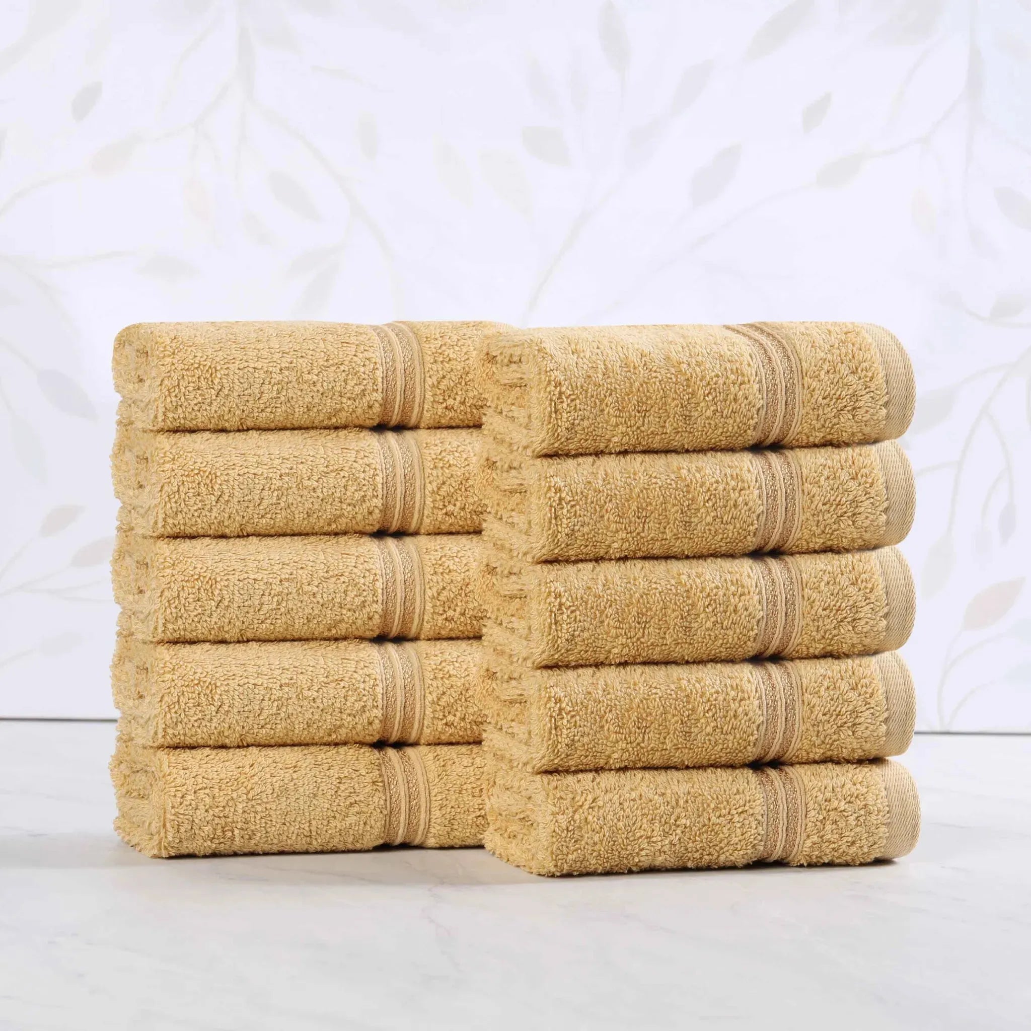 Egyptian Cotton Heritage Face Towel Set of 10 - Egyptian Cotton Face Towel by Superior Brand