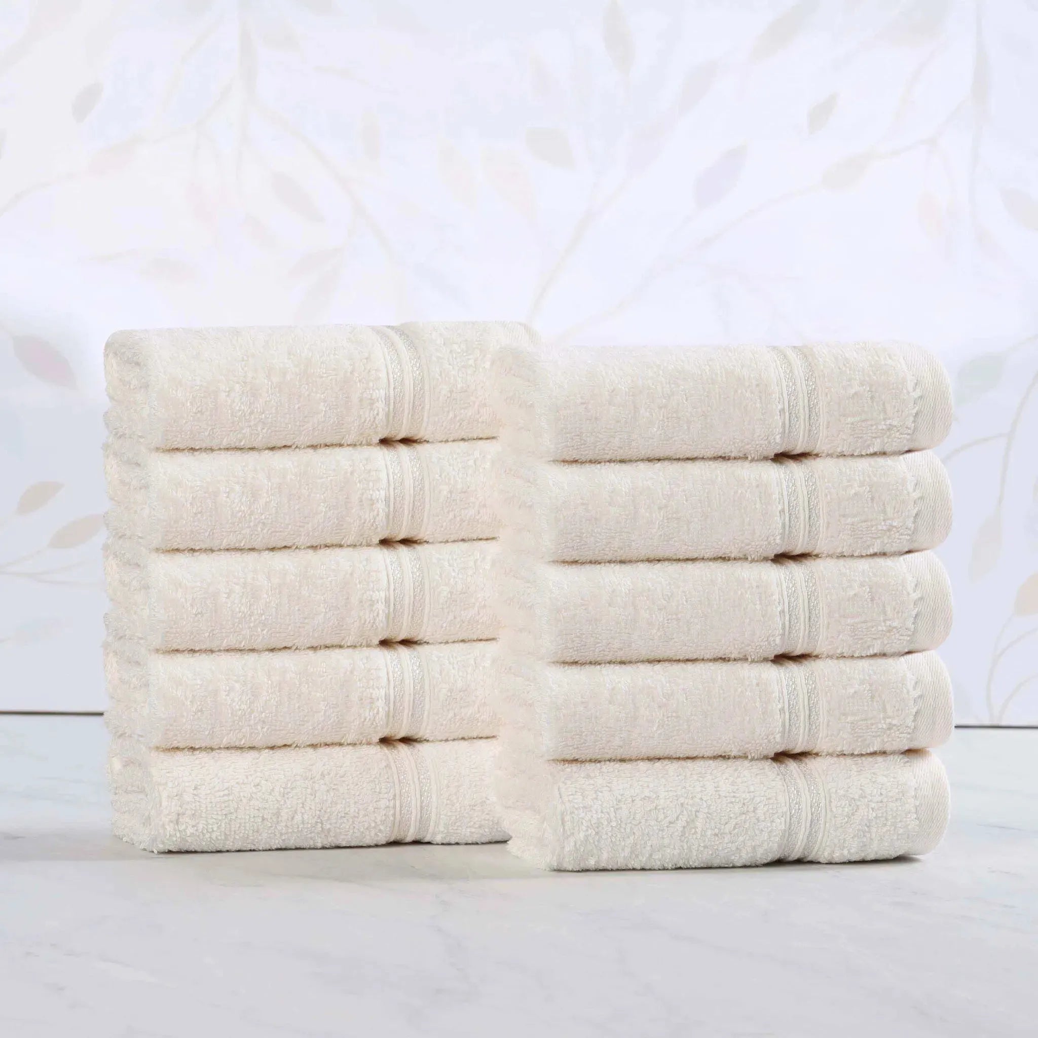 Egyptian Cotton Heritage Face Towel Set of 10 - Egyptian Cotton Face Towel by Superior Brand