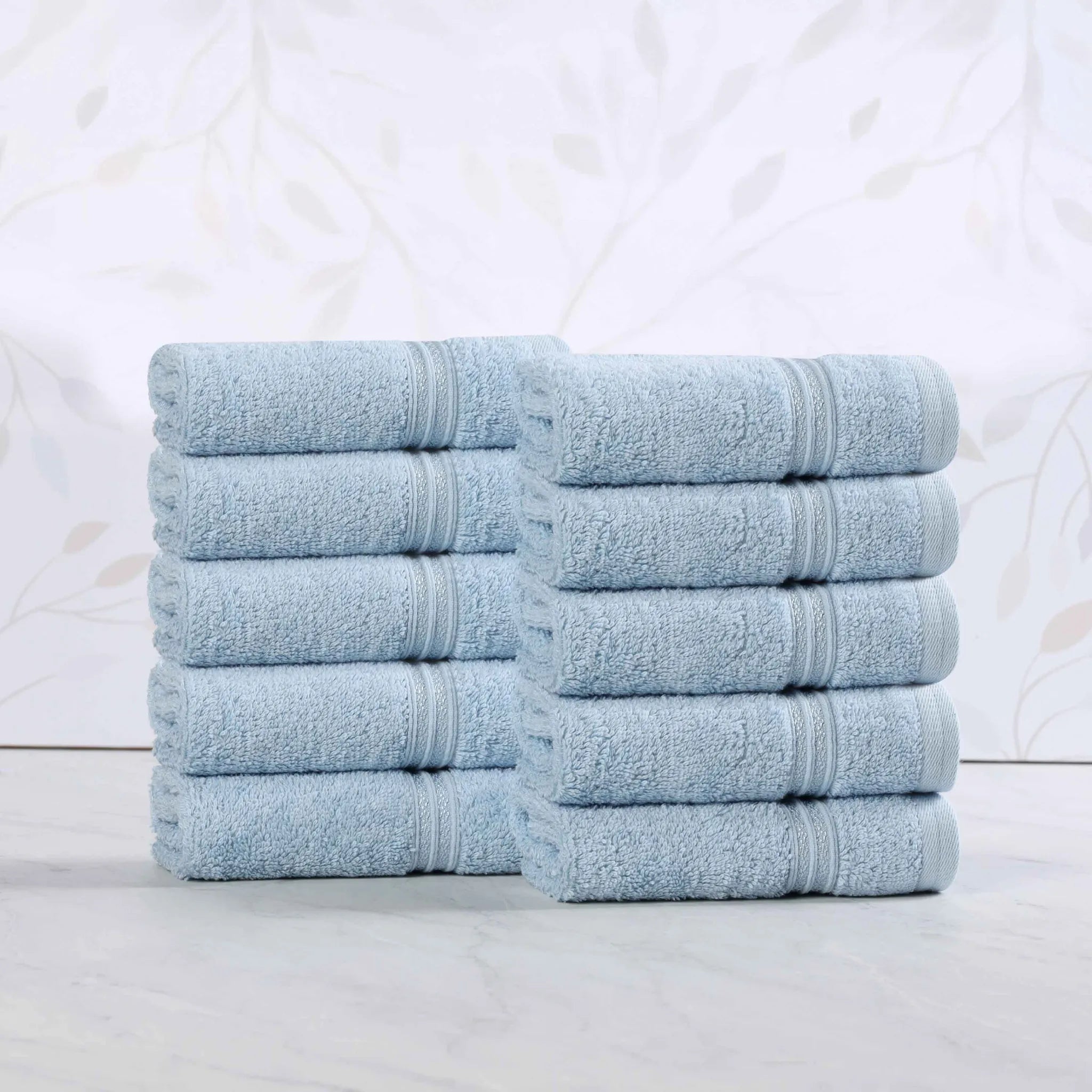 Heritage Egyptian Cotton Plush Absorbent Face Towel Washcloth Set of 10