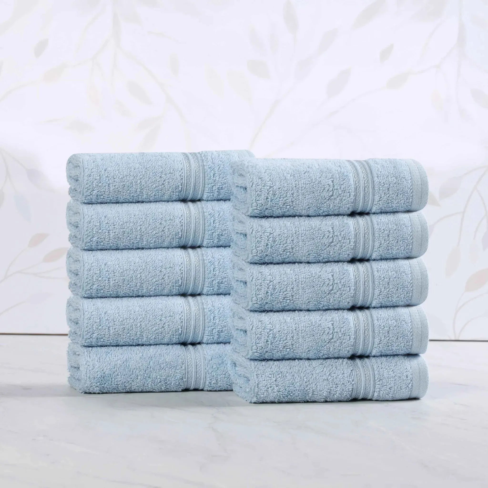 Egyptian Cotton Heritage Face Towel Set of 10 - Egyptian Cotton Face Towel by Superior Brand