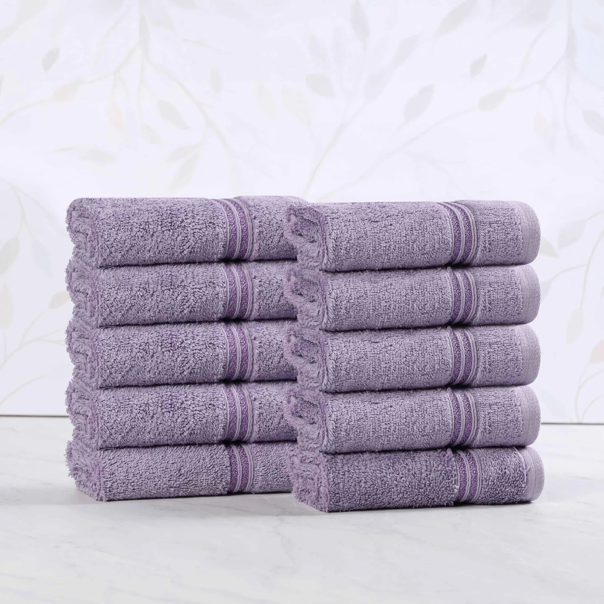 Heritage Egyptian Cotton Plush Absorbent Face Towel Washcloth Set of 10