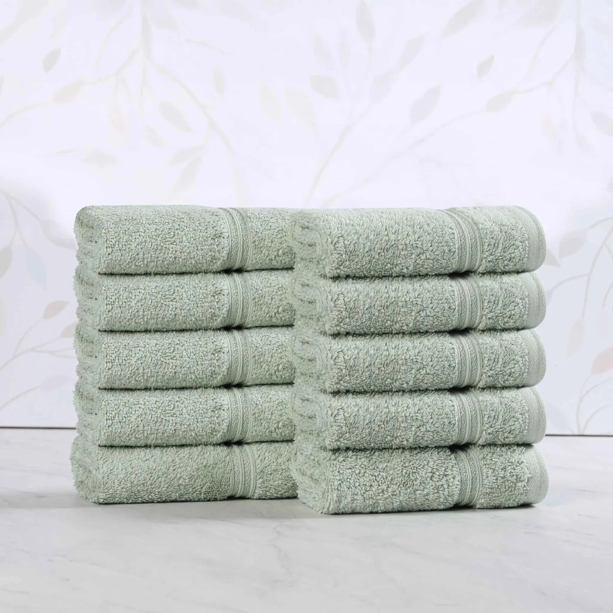 Egyptian Cotton Heritage Face Towel Set of 10 - Egyptian Cotton Face Towel by Superior Brand