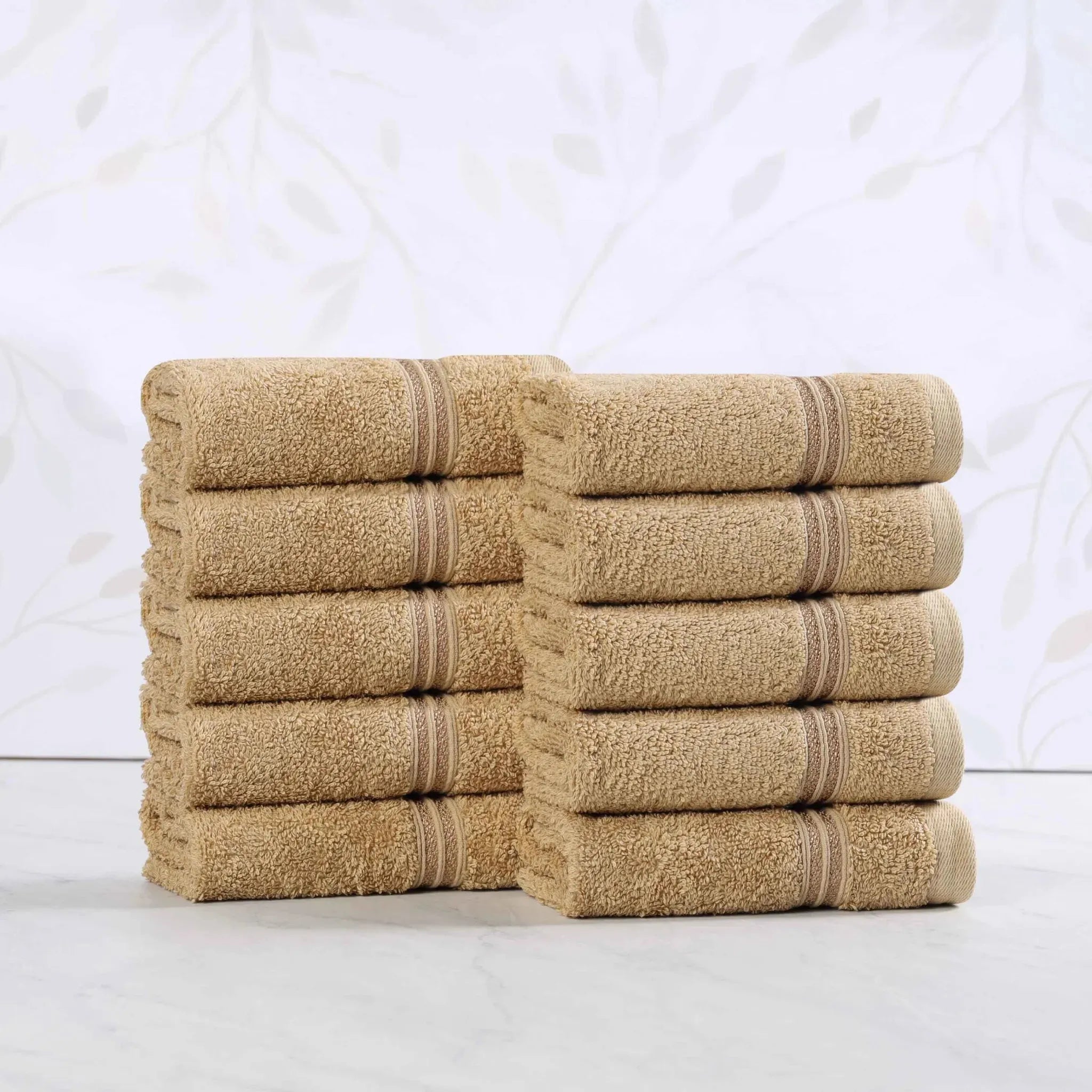 Egyptian Cotton Heritage Face Towel Set of 10 - Egyptian Cotton Face Towel by Superior Brand