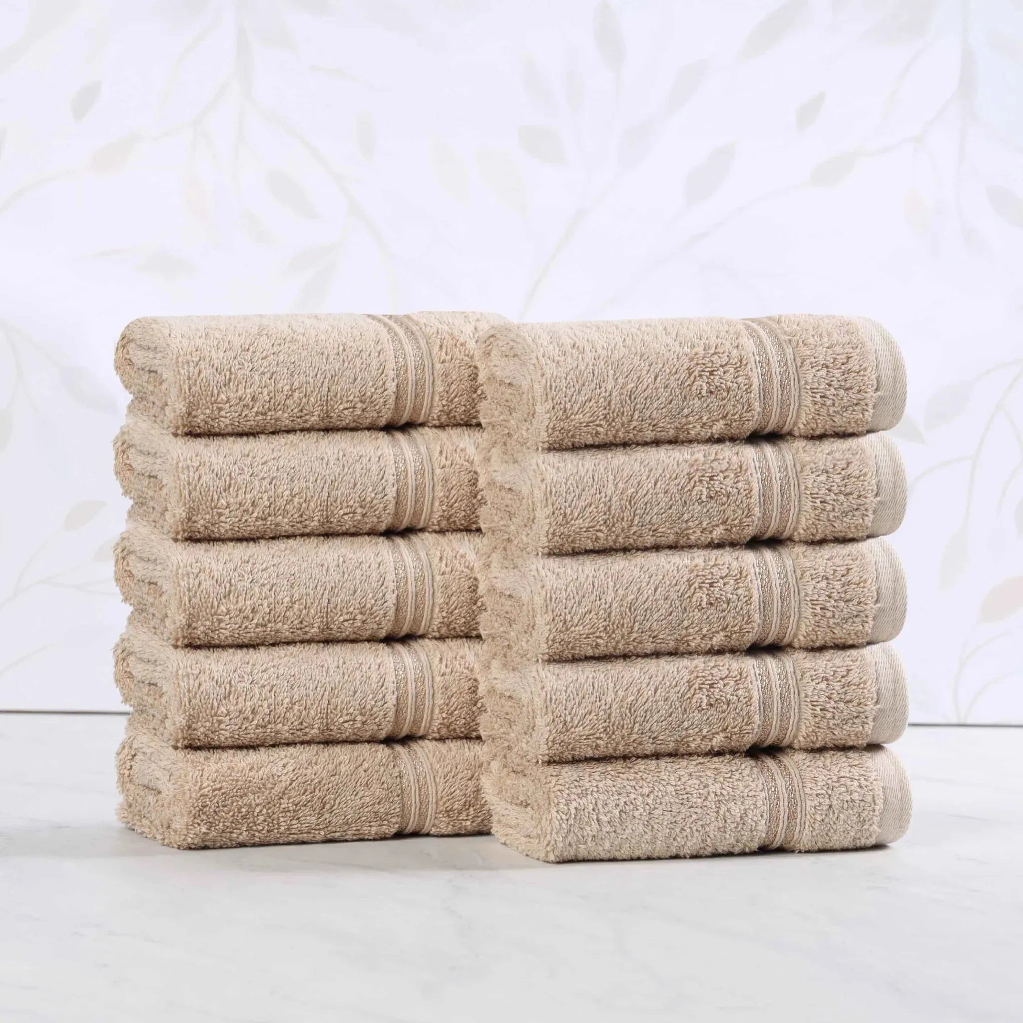 Egyptian Cotton Heritage Face Towel Set of 10 - Egyptian Cotton Face Towel by Superior Brand