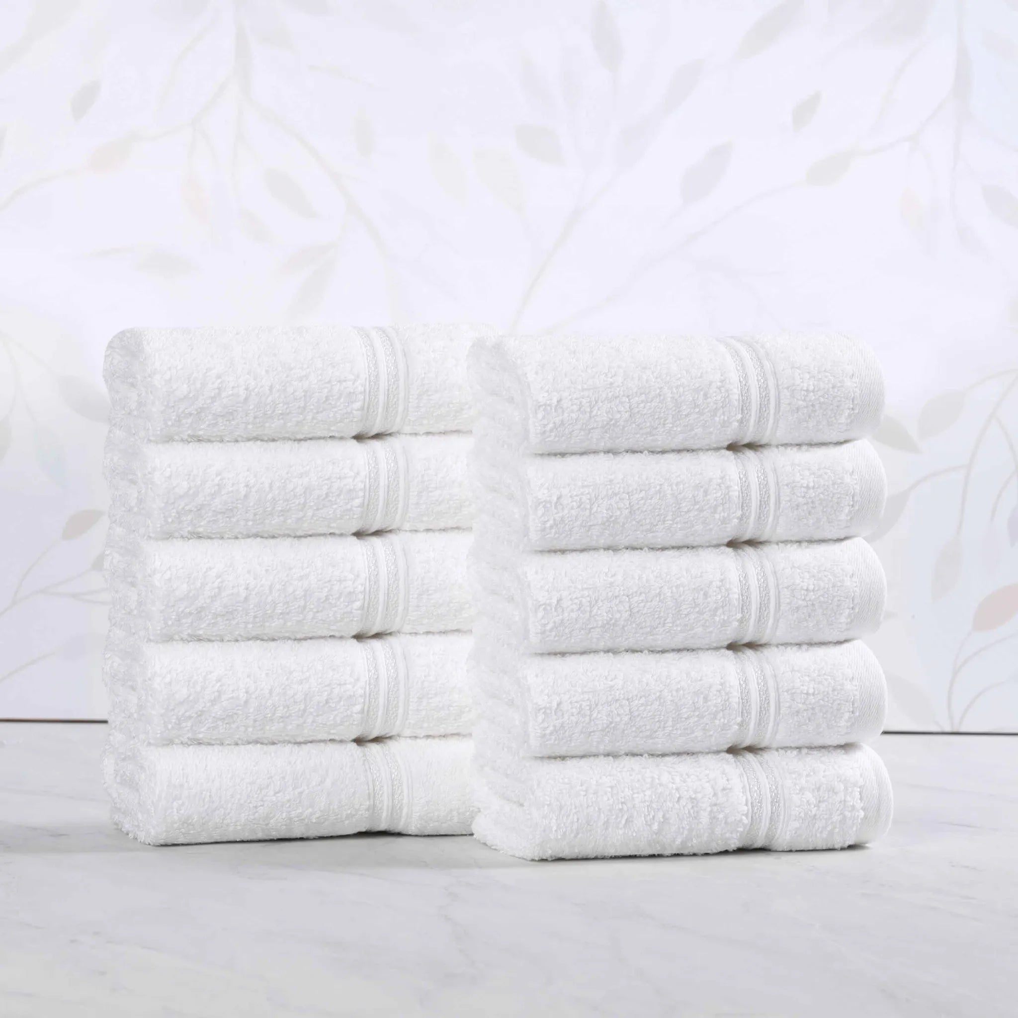 Heritage Egyptian Cotton Plush Absorbent Face Towel Washcloth Set of 10