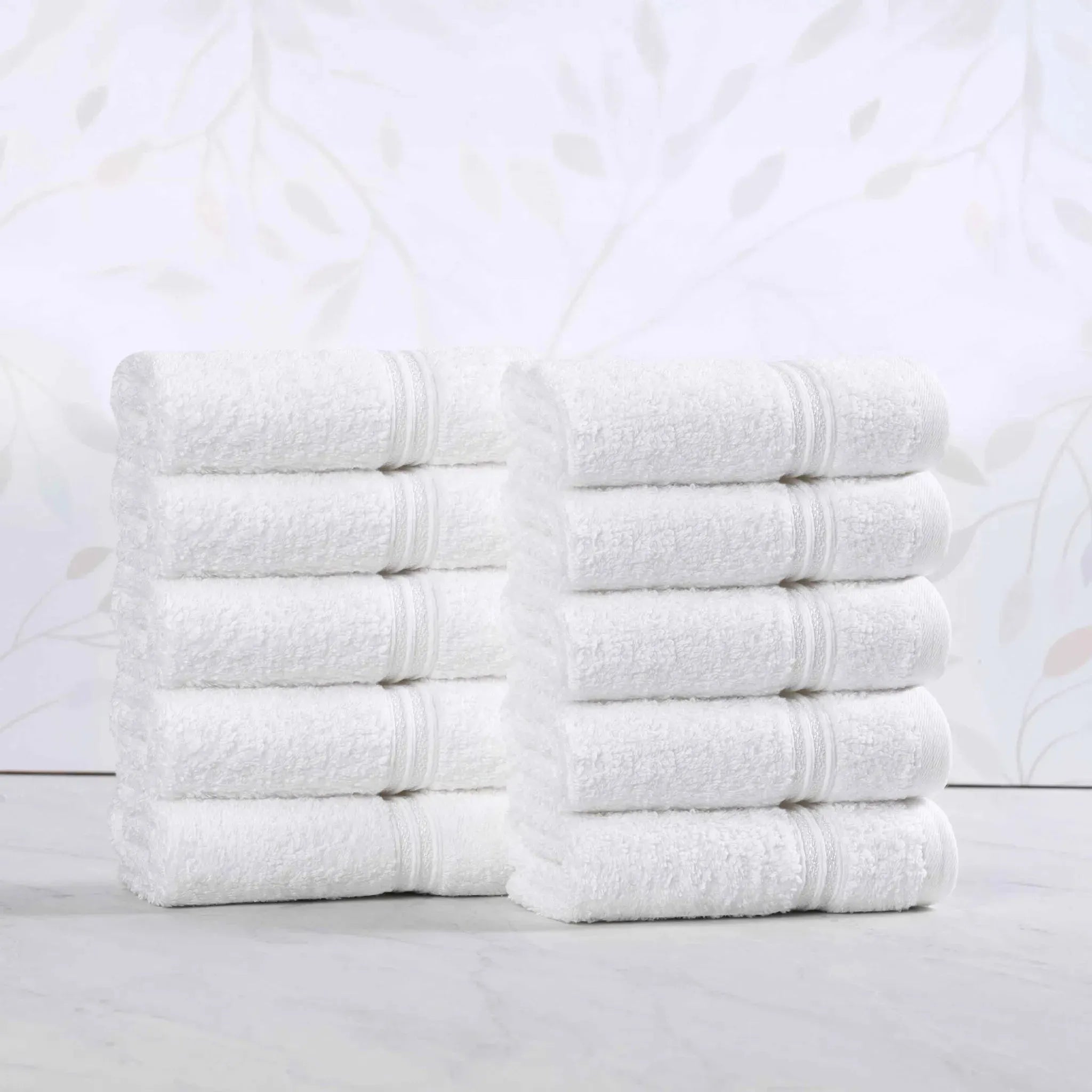 Egyptian Cotton Heritage Face Towel Set of 10 - Egyptian Cotton Face Towel by Superior Brand