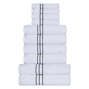 Ultra-Plush Turkish Cotton Hotel Collection Super Absorbent Solid Luxury Bathroom Set - Navy Blue