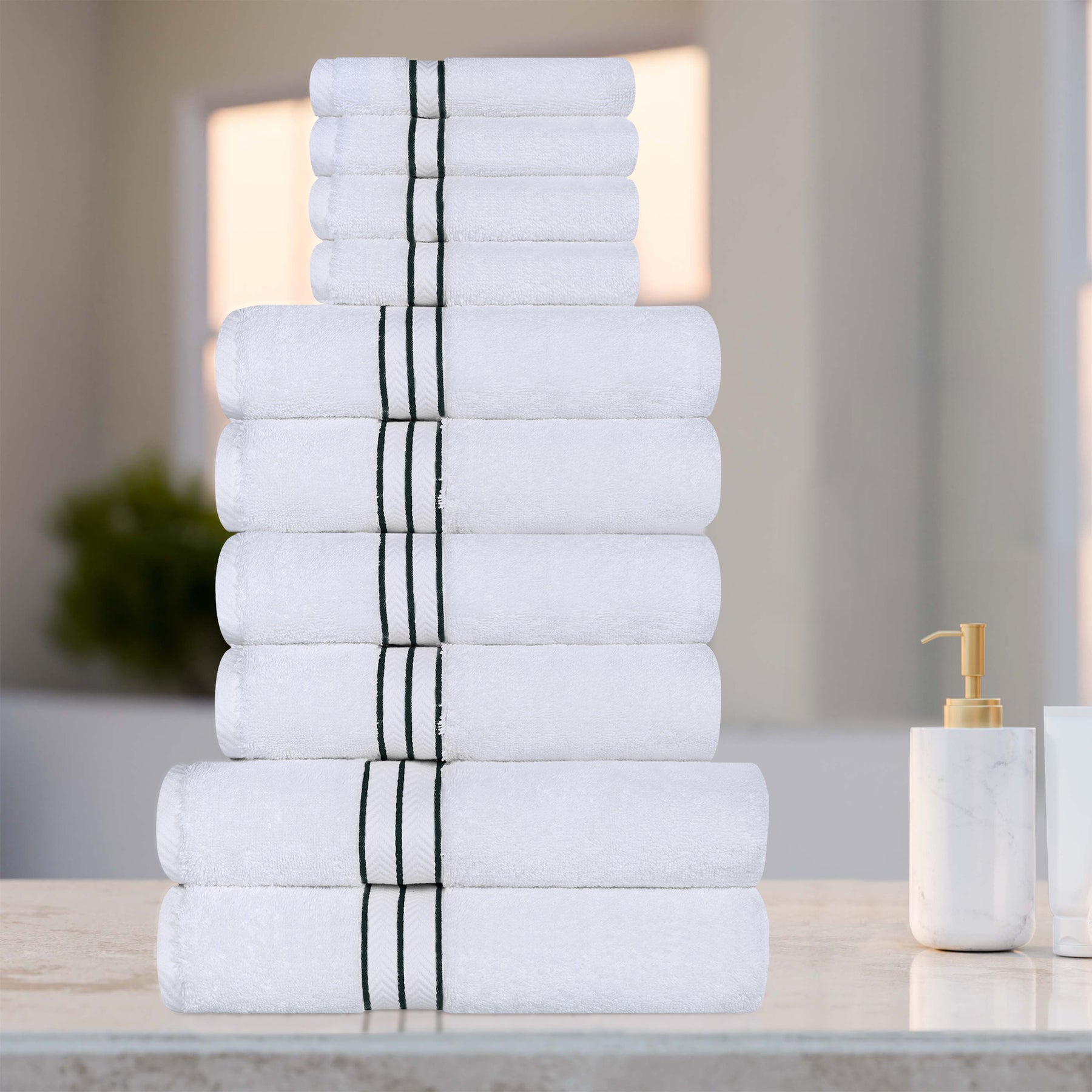Ultra-Plush Turkish Cotton Hotel Collection Super Absorbent Solid Luxury Bathroom Set - Teal