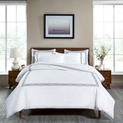 1200 Thread Count Egyptian Cotton Embroidered Duvet Cover - Egyptian Cotton Duvet Cover Set by Superior Brand