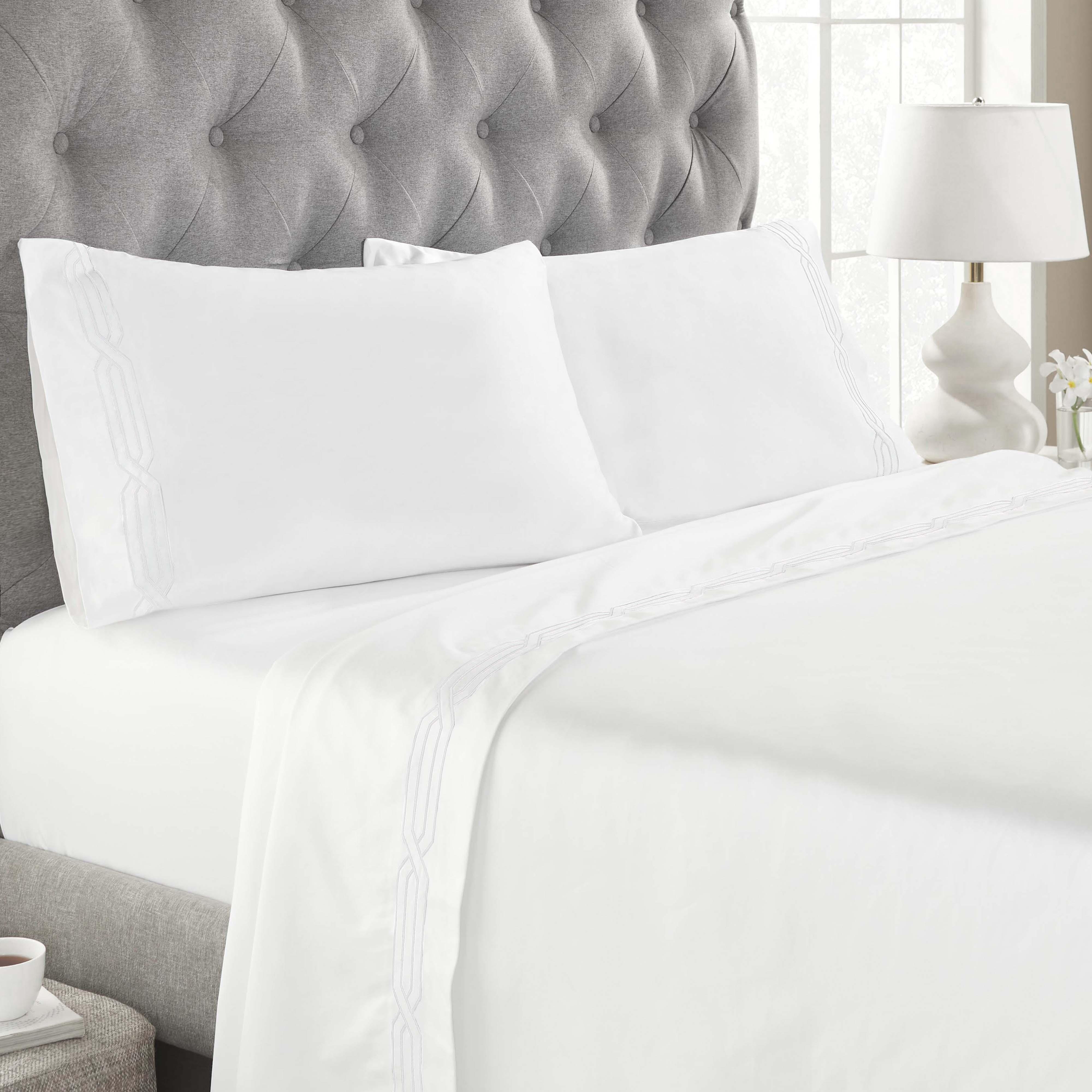 1200 Thread Count 100% Egyptian Cotton Sateen Embroidered Sheet Set - Egyptian Cotton Sheet Set by Superior Brand