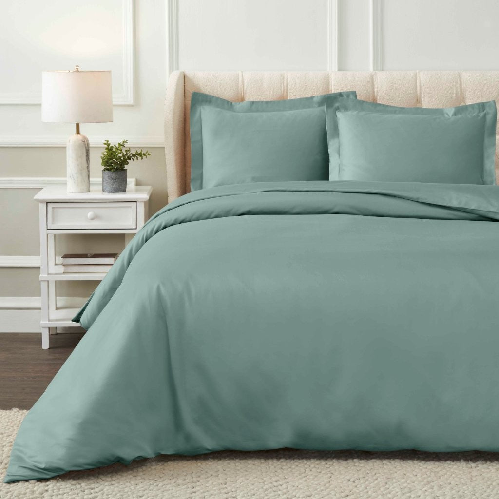 1200 Thread Count Egyptian Cotton Solid Duvet Cover Set - Egyptian Cotton Duvet Cover Set by Superior Brand