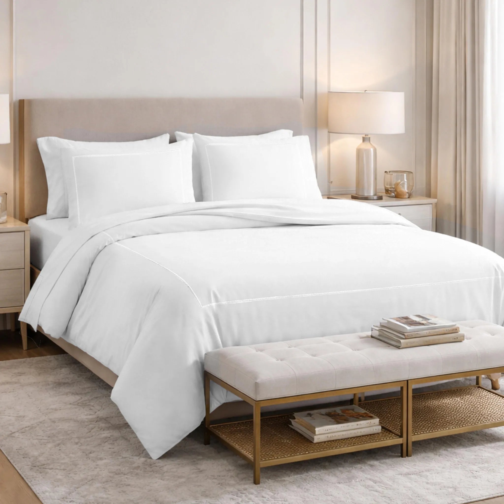 1200 Thread Count Egyptian Cotton Embroidered Duvet Cover