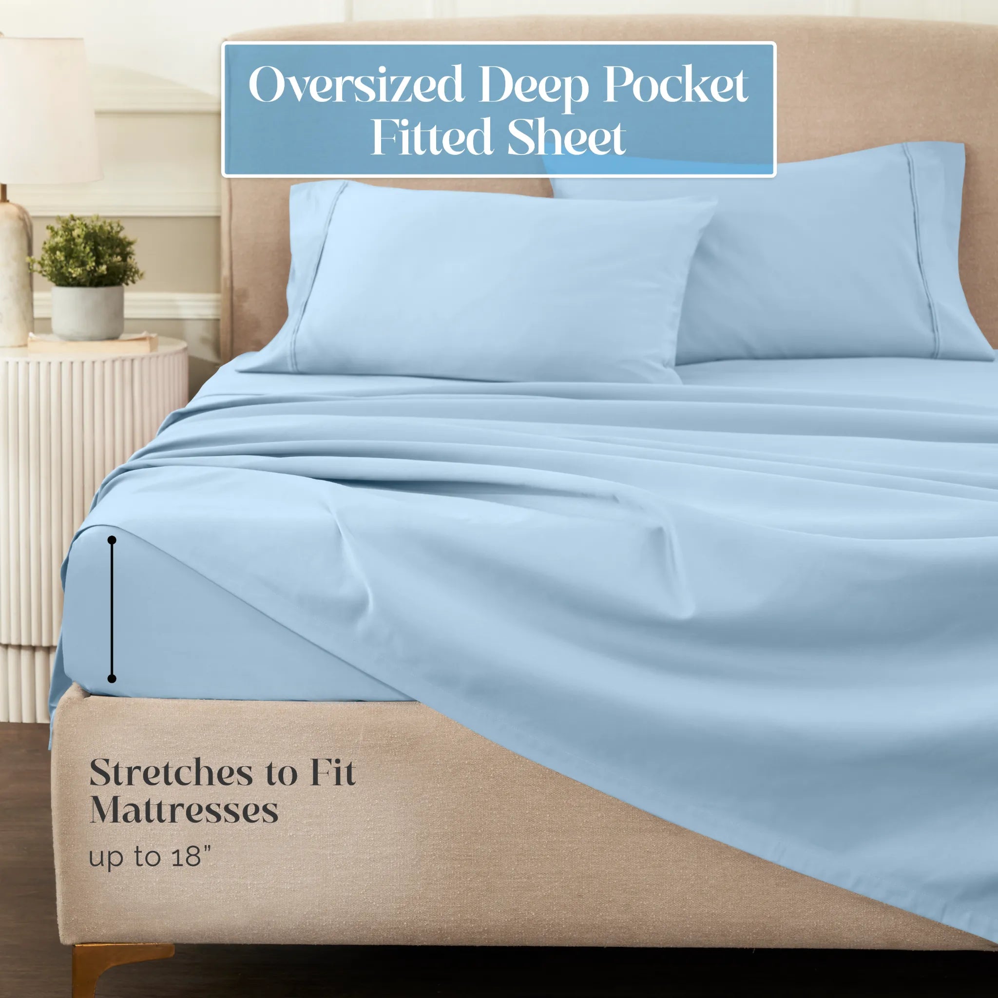 1200 Thread Count Egyptian Cotton Sateen Sheet Set - Egyptian Cotton Sheet Set by Superior Brand