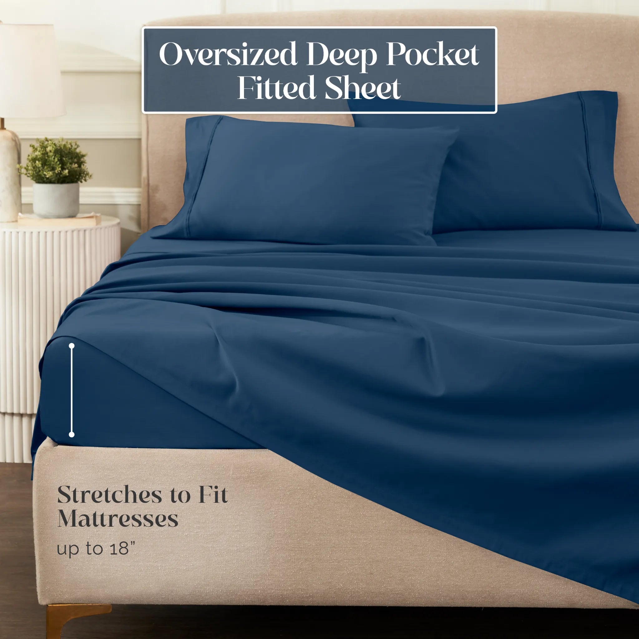 1200 Thread Count Egyptian Cotton Sateen Sheet Set - Egyptian Cotton Sheet Set by Superior Brand