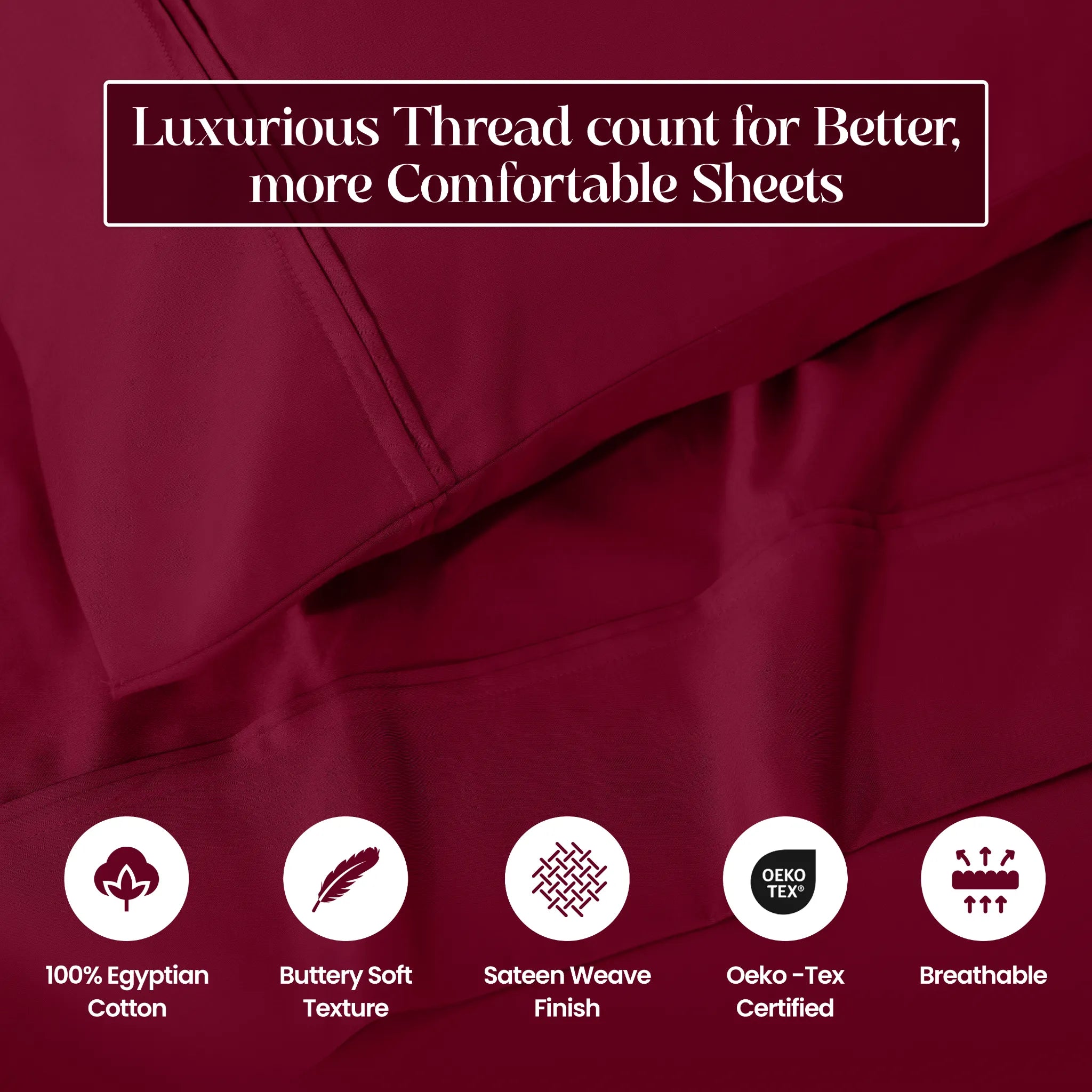 1200 Thread Count Egyptian Cotton Sateen Sheet Set - Egyptian Cotton Sheet Set by Superior Brand