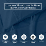 1200 Thread Count Egyptian Cotton Sateen Sheet Set - Egyptian Cotton Sheet Set by Superior Brand