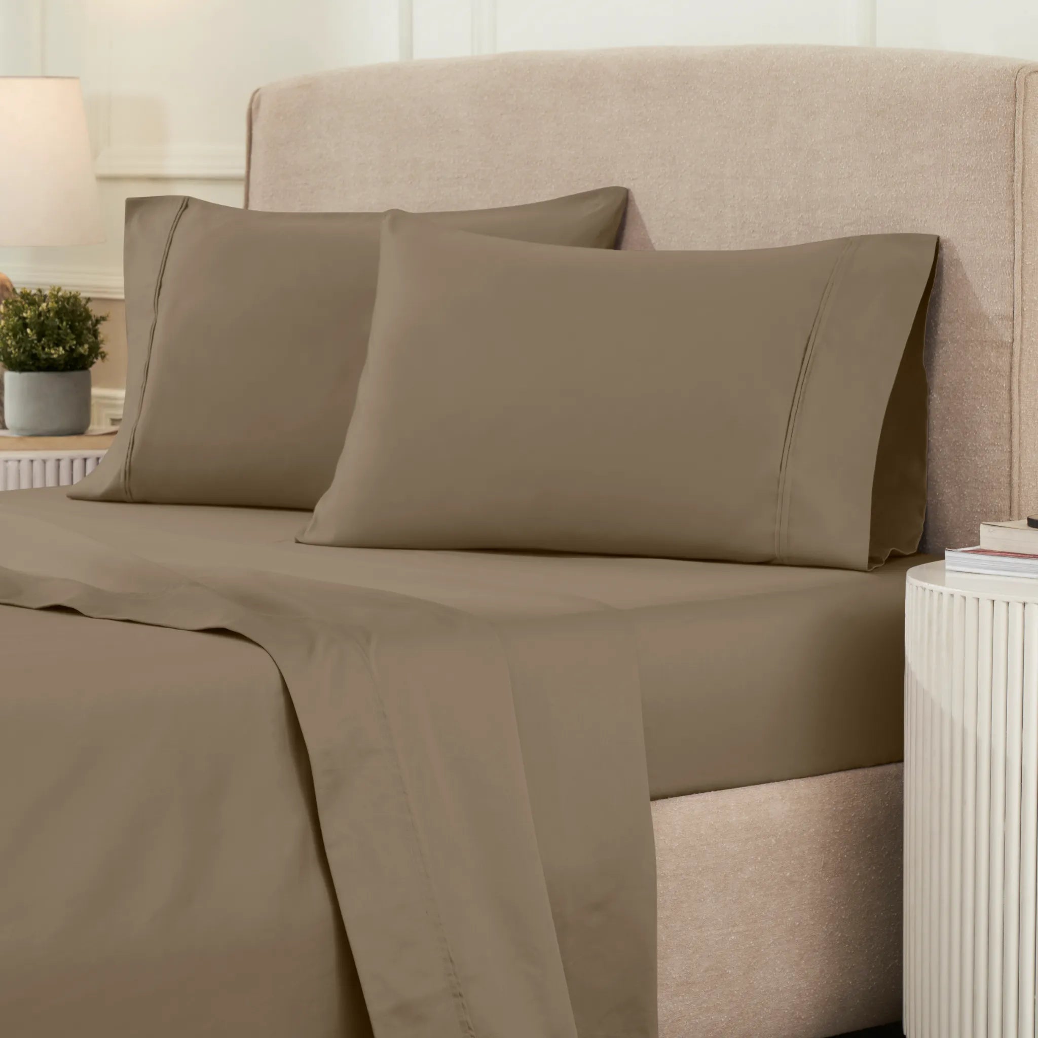 1200 Thread Count Egyptian Cotton Sateen Sheet Set - Egyptian Cotton Sheet Set by Superior Brand