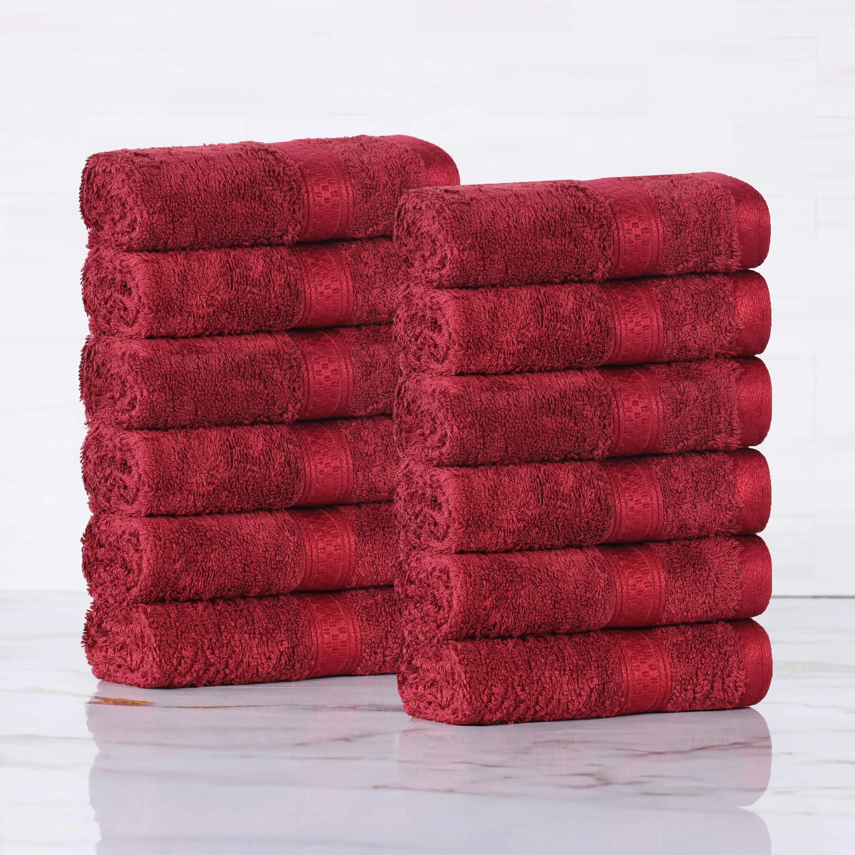 Rayon from Bamboo Ultra-Plush Assorted 12 Piece Face Towel Set - Face Towel by Superior